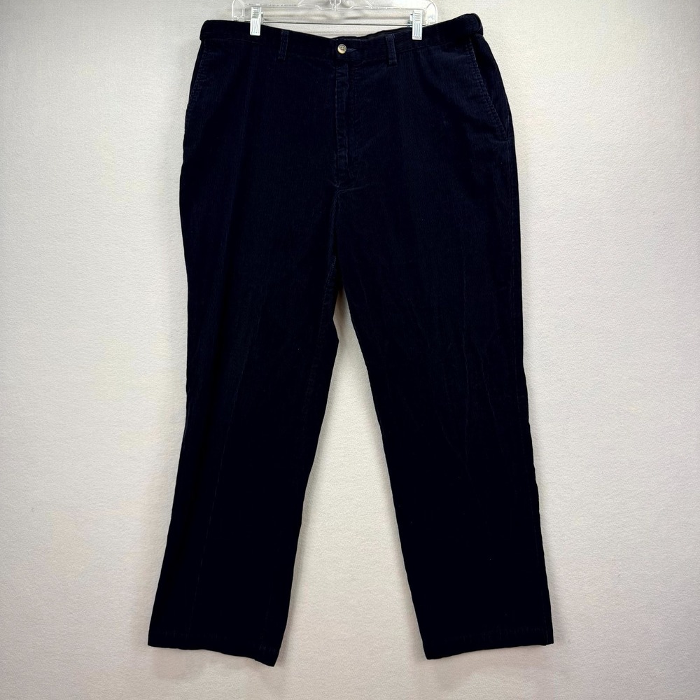 Haggar Corduroy Pants Men 38x30* Blue Stretch Relaxed High Rise Straight Cords